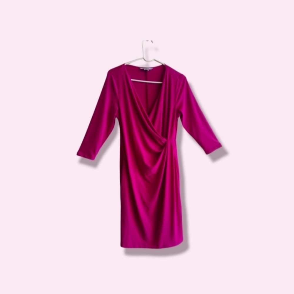 PINK Faux Cross-Wrap Dress
